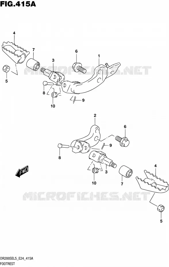REPOSE PIED Suzuki MOTO 200 DR 2015  DR200SE L5 (E24)