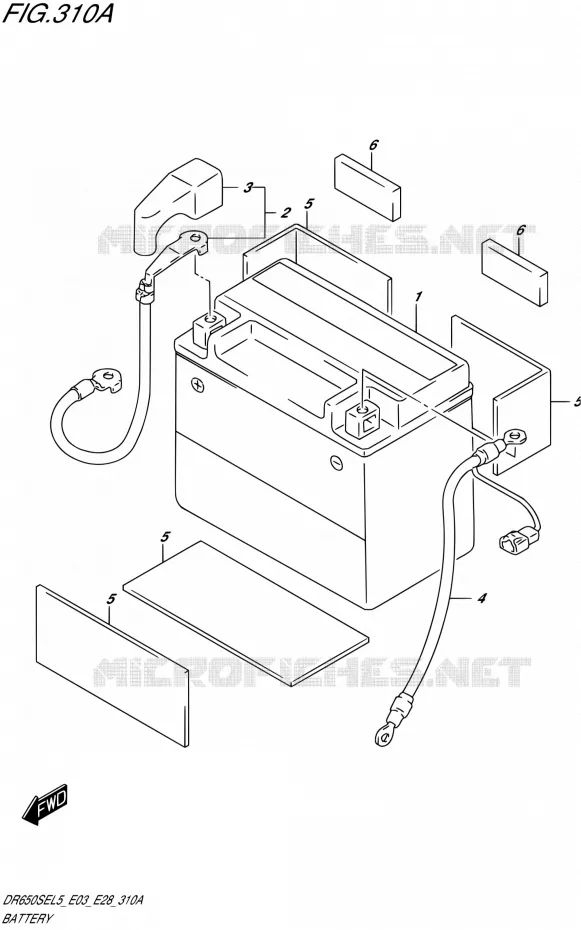 BATTERIE Suzuki MOTO 650 DR 2015  DR650SE L5 (E03,E28,E33)