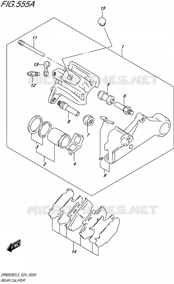 ETRIER DE FREIN ARRIERE Suzuki MOTO 650 DR 2015  DR650SE L5 (E24)