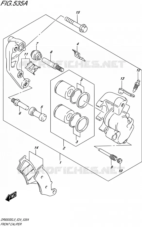 ETRIER DE FREIN AVANT Suzuki MOTO 650 DR 2015  DR650SE L5 (E24)