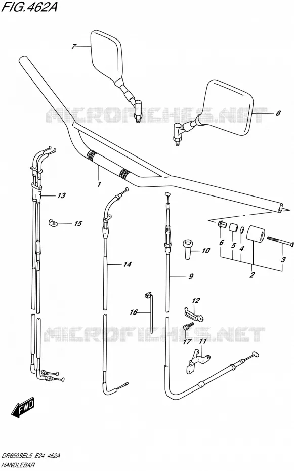 GUIDON Suzuki MOTO 650 DR 2015  DR650SE L5 (E24)