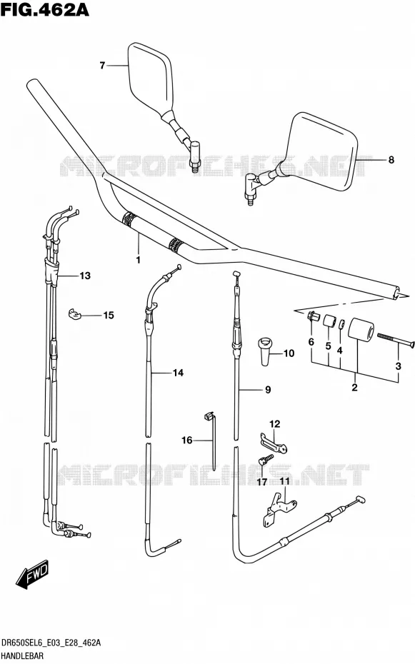 GUIDON Suzuki MOTO 650 DR 2016  DR650SE L6 (E03,E28,E33)