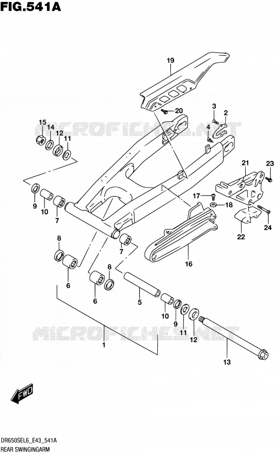BRAS OSCILLANT ARRIERE Suzuki MOTO 650 DR 2016  DR650SE L6 (E43)
