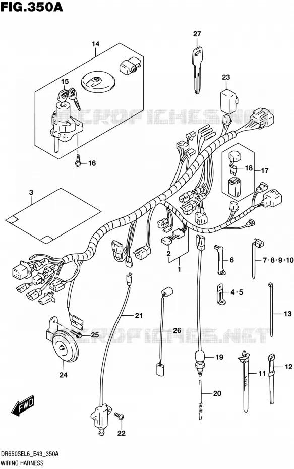 FAISCEAU ELECTRIQUE Suzuki MOTO 650 DR 2016  DR650SE L6 (E43)
