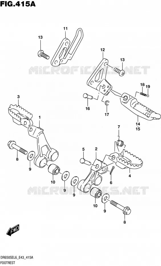 REPOSE PIED Suzuki MOTO 650 DR 2016  DR650SE L6 (E43)