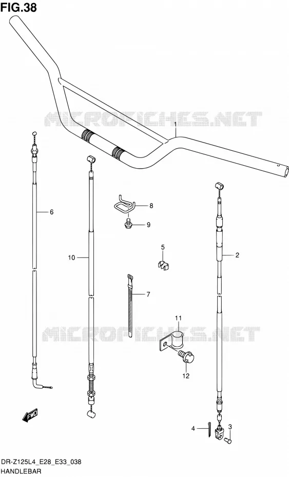 GUIDON (DR-Z125L4 E33) Suzuki MOTO 125 DR-Z 2014  DR-Z125 L4