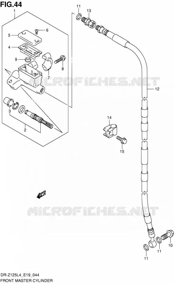 MAITRE CYLINDRE AVANT (DR-Z125LL4 E19) Suzuki MOTO 125 DR-Z 2015  DR-Z125L L4 (E19)