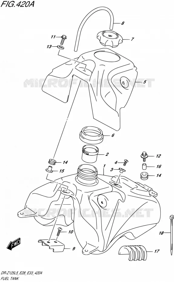 RESERVOIR D'ESSENCE Suzuki MOTO 125 DR-Z 2015  DR-Z125L L5