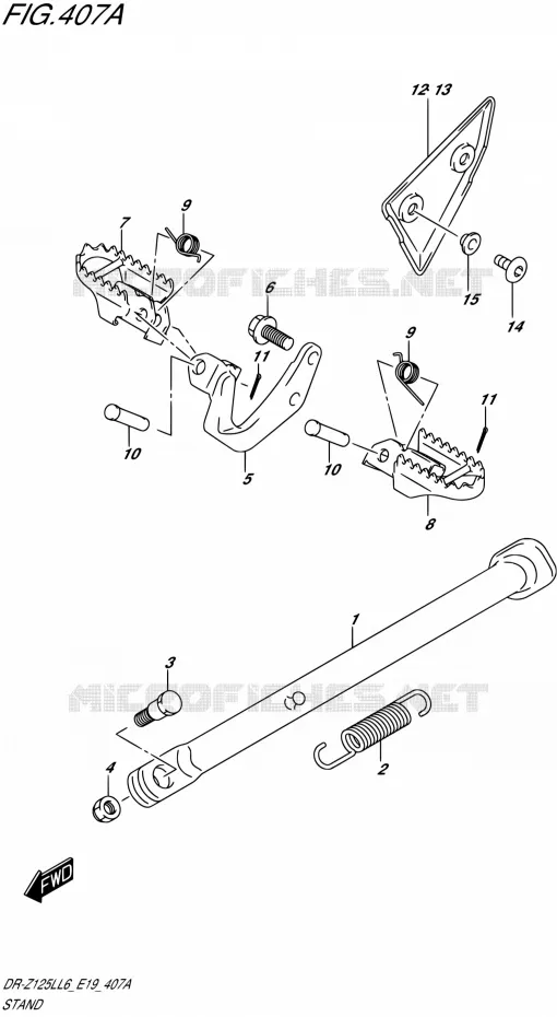 BEQUILLE Suzuki MOTO 125 DR-Z 2016  DR-Z125L L6 (E19)