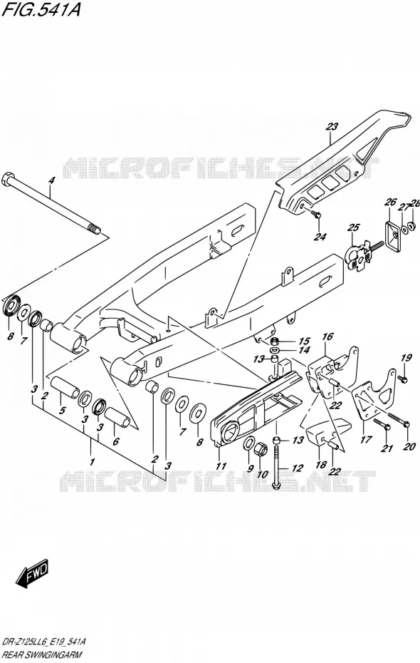 BRAS OSCILLANT ARRIERE Suzuki MOTO 125 DR-Z 2016  DR-Z125L L6 (E19)