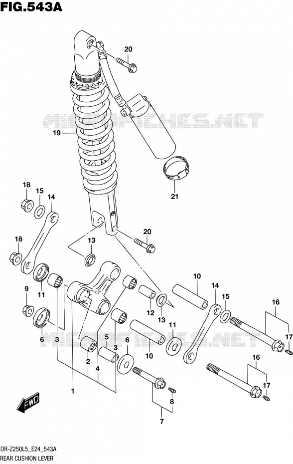 BIELLETTE D'AMORTISSEUR Suzuki MOTO 250 DR-Z 2015  DR-Z250 L5 (E24)