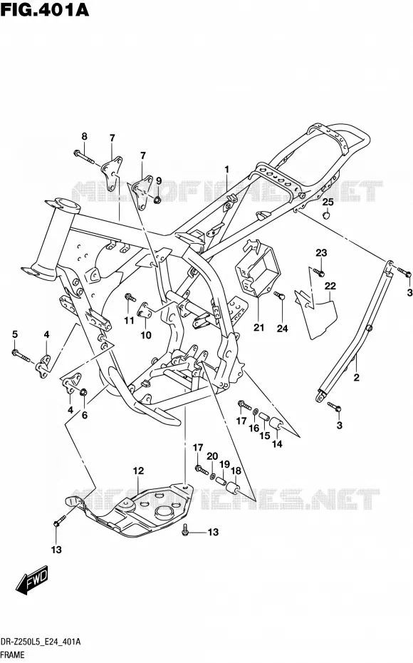 CADRE Suzuki MOTO 250 DR-Z 2015  DR-Z250 L5 (E24)