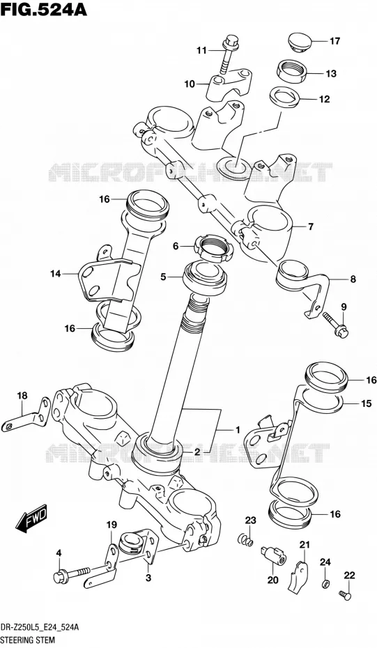 COLONNE DE DIRECTION Suzuki MOTO 250 DR-Z 2015  DR-Z250 L5 (E24)