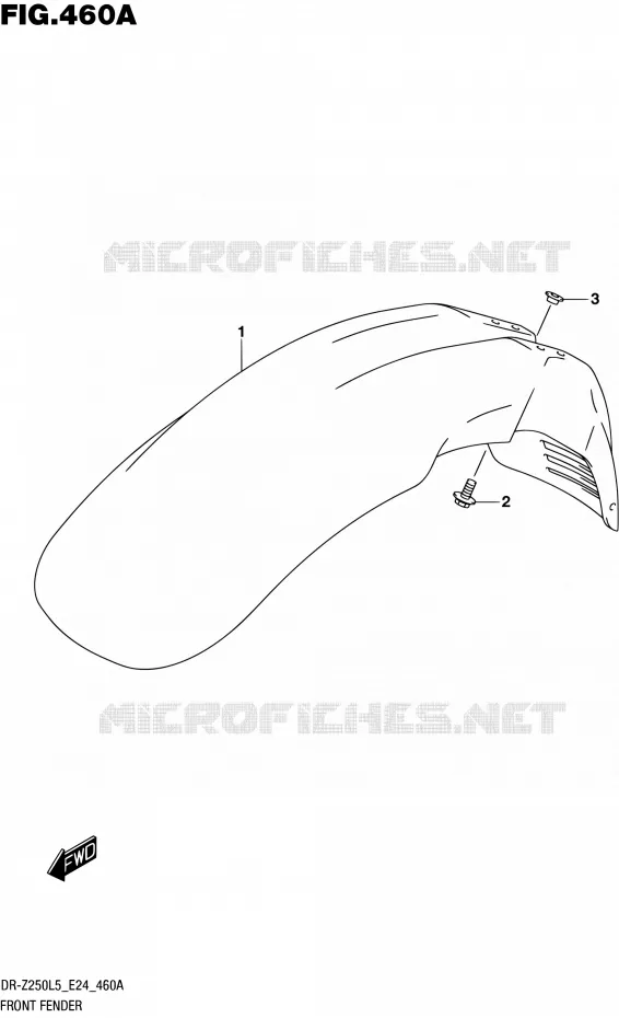 GARDE BOUE AVANT Suzuki MOTO 250 DR-Z 2015  DR-Z250 L5 (E24)