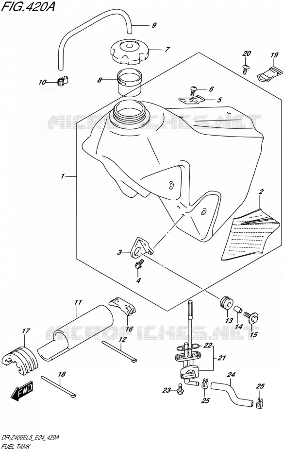 RESERVOIR D'ESSENCE Suzuki MOTO 400 DR-Z 2015  DR-Z400E L5 (E24)