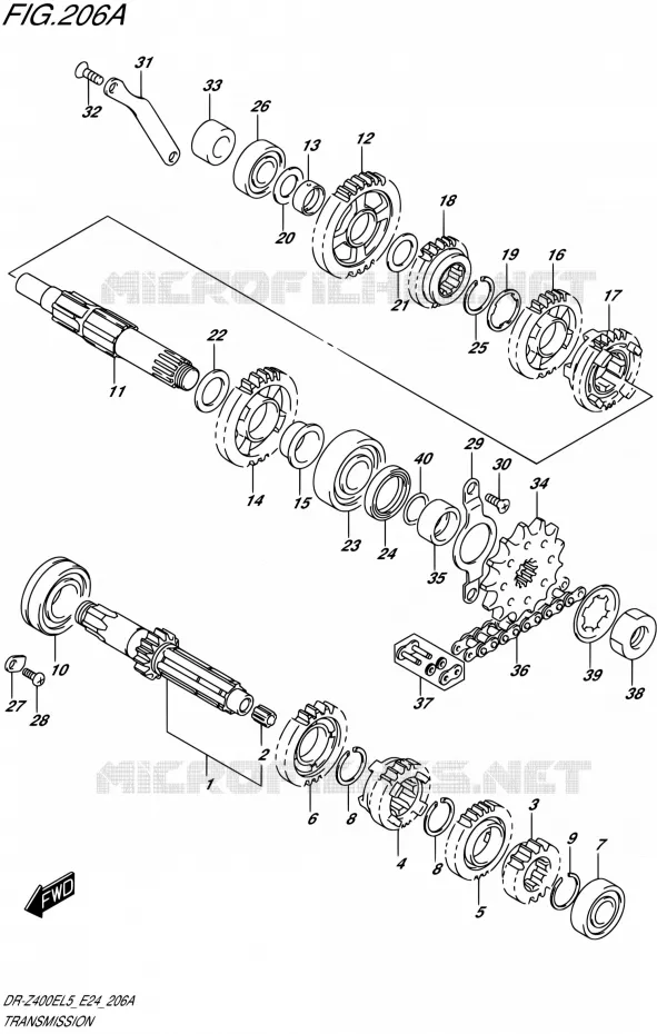 TRANSMISSION Suzuki MOTO 400 DR-Z 2015  DR-Z400E L5 (E24)