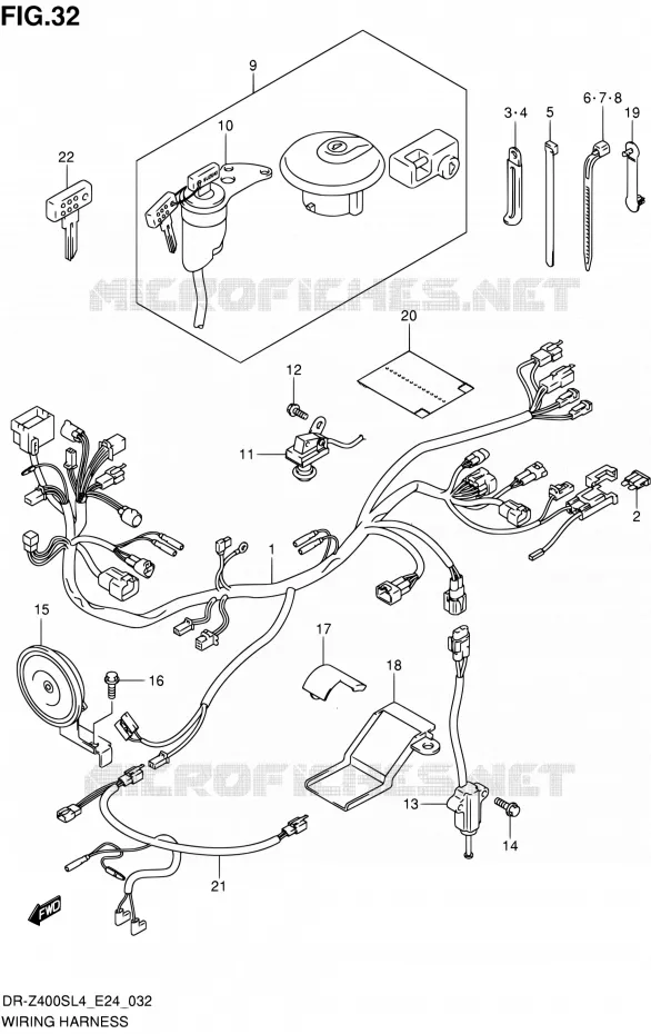 FAISCEAU ELECTRIQUE Suzuki MOTO 400 DR-Z 2014  DR-Z400S L4 (E24)