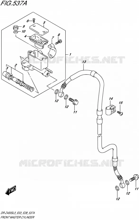 MAITRE CYLINDRE AVANT Suzuki MOTO 400 DR-Z 2015  DR-Z400S L5 (E03,E28,E33)