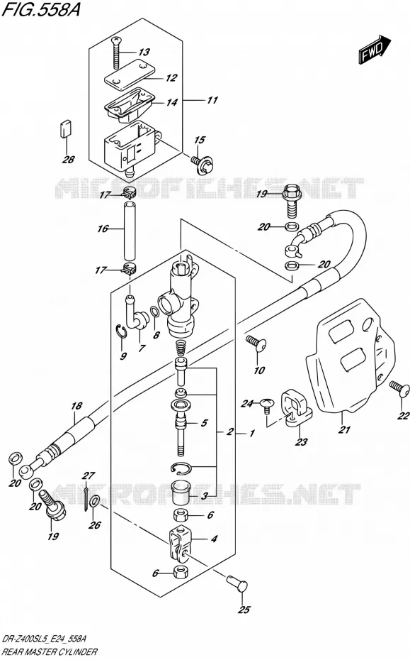 MAITRE CYLINDRE ARRIERE Suzuki MOTO 400 DR-Z 2015  DR-Z400S L5 (E24)