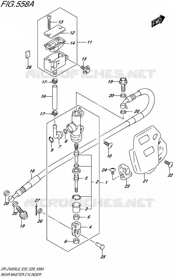 MAITRE CYLINDRE ARRIERE Suzuki MOTO 400 DR-Z 2016  DR-Z400S L6 (E03,E28,E33)