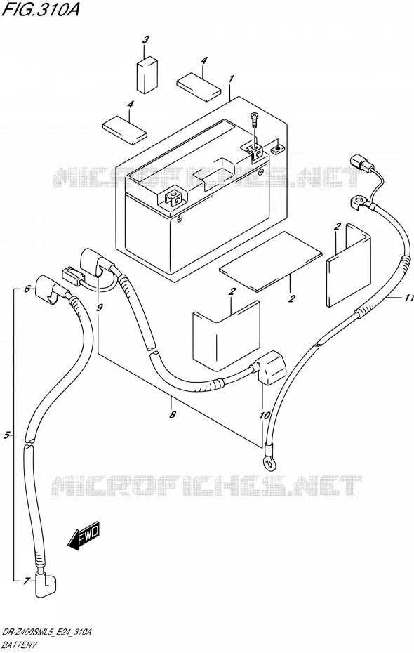 BATTERIE Suzuki MOTO 400 DR-Z 2015  DR-Z400SM L5 (E24)