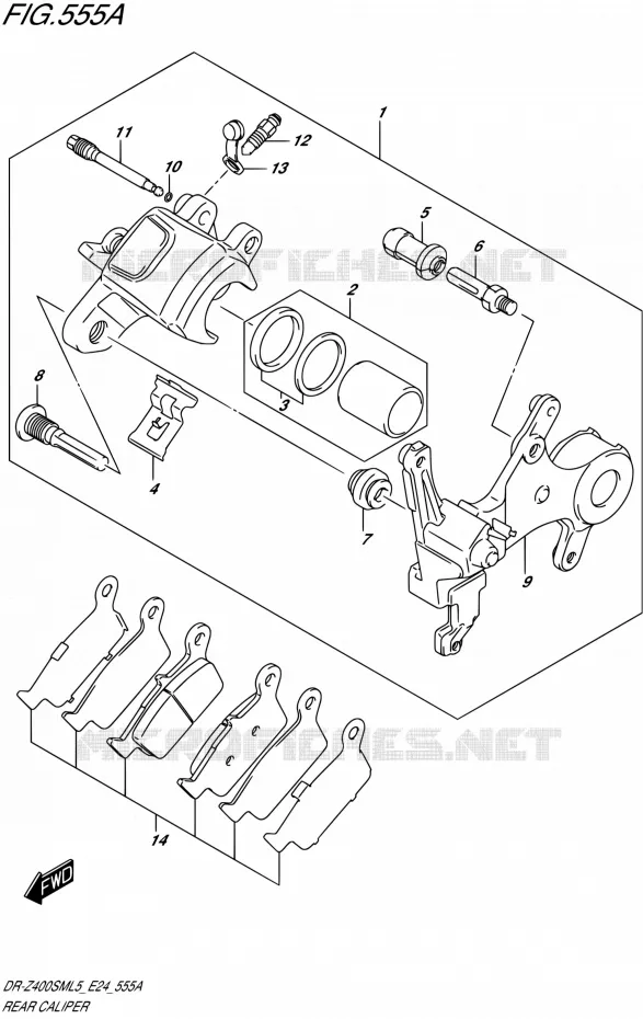 ETRIER DE FREIN ARRIERE Suzuki MOTO 400 DR-Z 2015  DR-Z400SM L5 (E24)