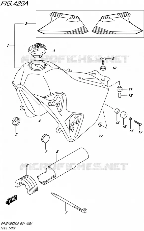 RESERVOIR D'ESSENCE Suzuki MOTO 400 DR-Z 2015  DR-Z400SM L5 (E24)