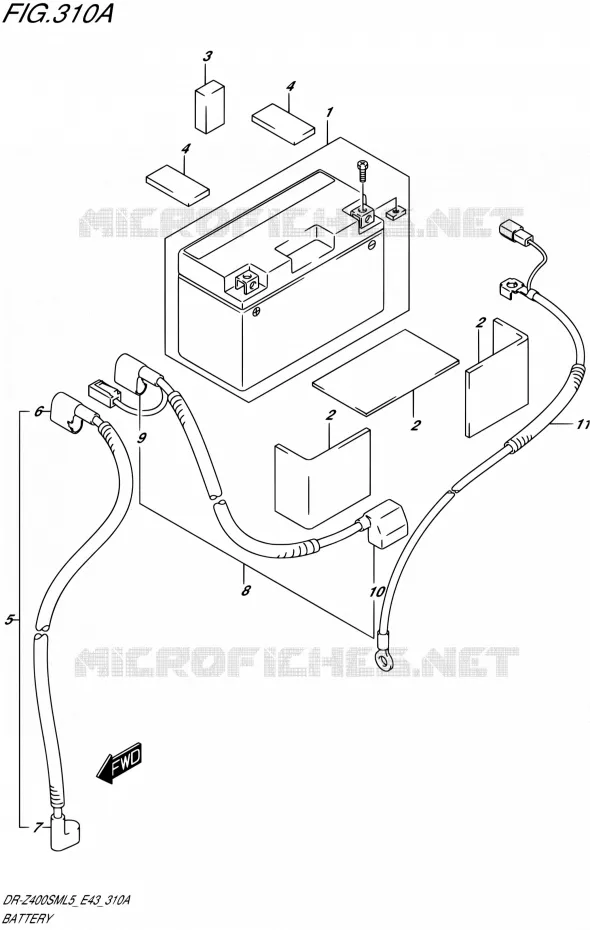 BATTERIE Suzuki MOTO 400 DR-Z 2015  DR-Z400SM L5 (E43)