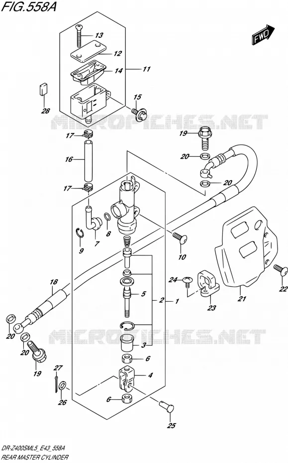 MAITRE CYLINDRE ARRIERE Suzuki MOTO 400 DR-Z 2015  DR-Z400SM L5 (E43)