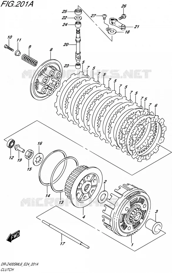 EMBRAYAGE Suzuki MOTO 400 DR-Z 2016  DR-Z400SM L6 (E24)