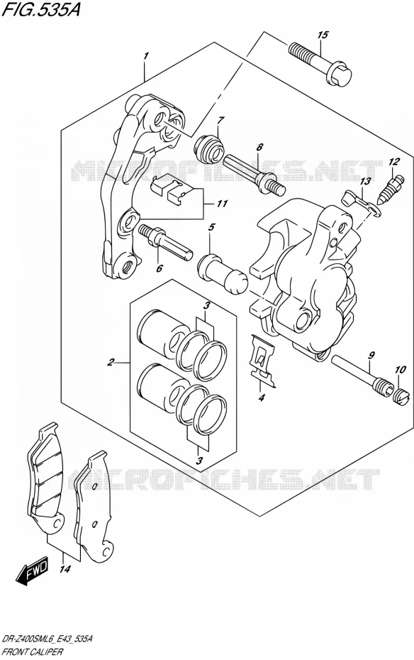 ETRIER DE FREIN AVANT Suzuki MOTO 400 DR-Z 2016  DR-Z400SM L6 (E43)