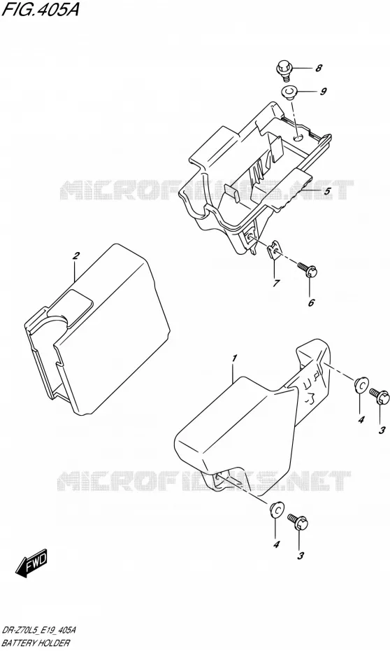BAC A BATTERIE - OUTILS Suzuki MOTO 70 DR-Z 2015  DR-Z70 L5 (E19)