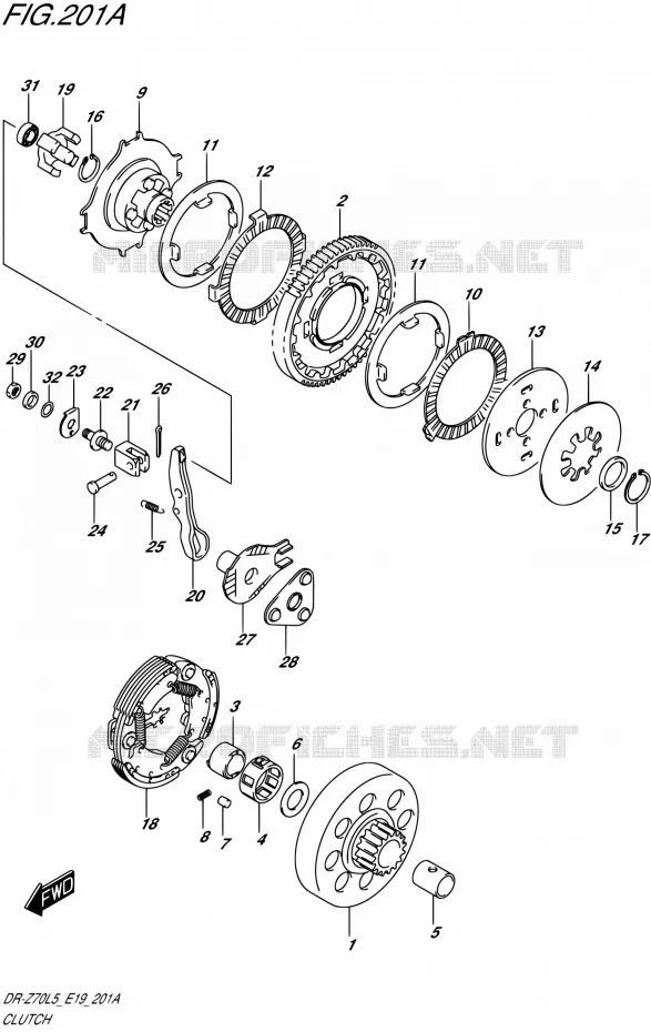 EMBRAYAGE Suzuki MOTO 70 DR-Z 2015  DR-Z70 L5 (E19)