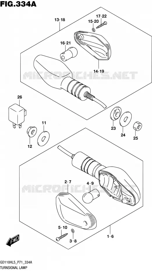 CLIGNOTANTS Suzuki MOTO 110 GS 2015  GS110H L5