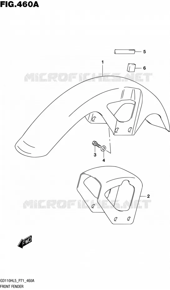 GARDE BOUE AVANT Suzuki MOTO 110 GS 2015  GS110H L5