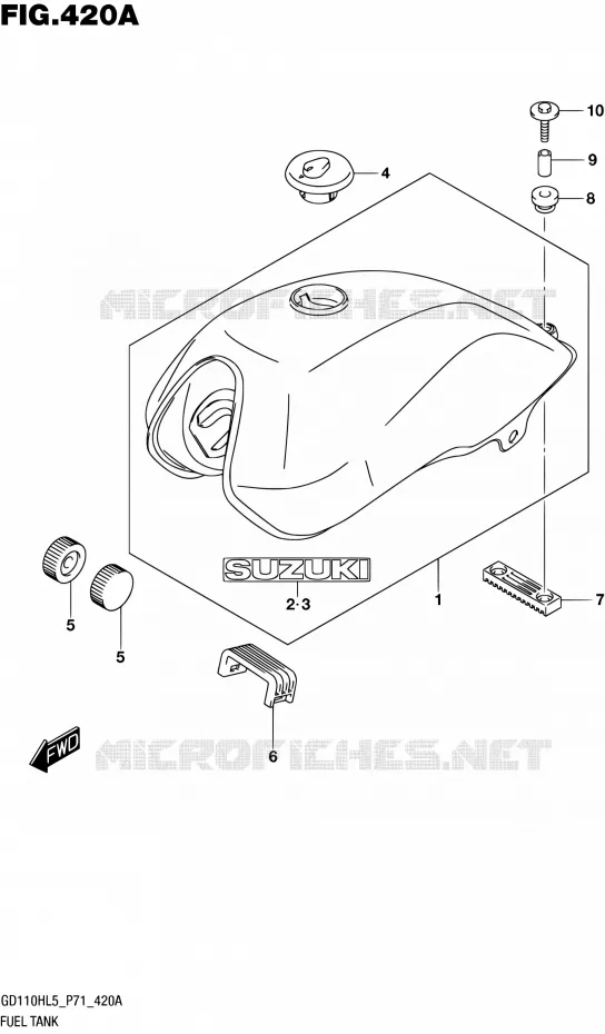 RESERVOIR D'ESSENCE Suzuki MOTO 110 GS 2015  GS110H L5