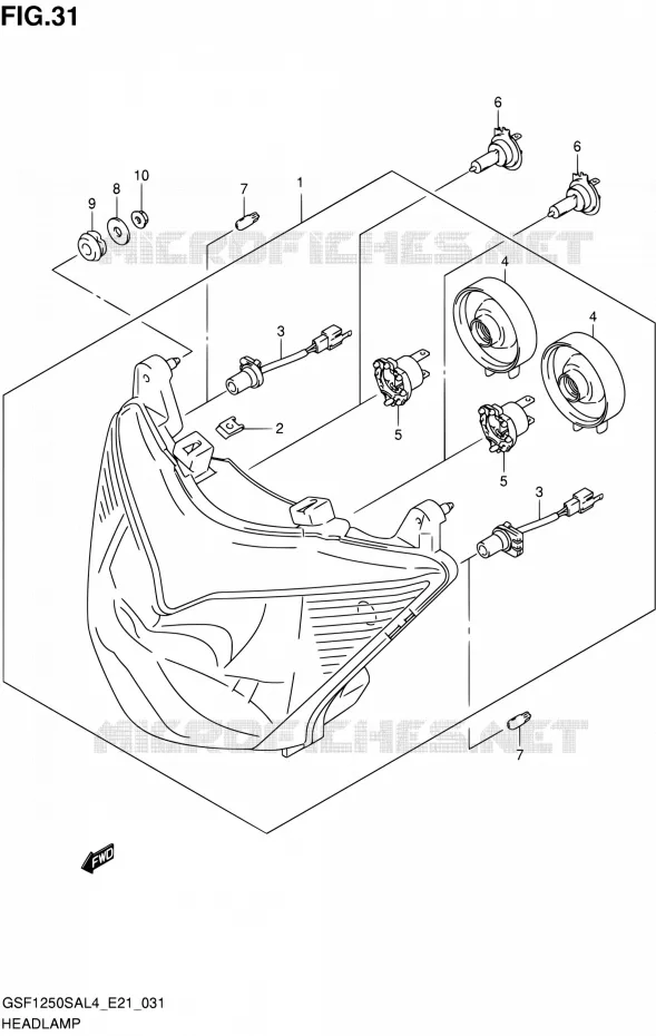 PHARE Suzuki MOTO 1250 BANDIT 2016  GSF1250SA L4 (E21)