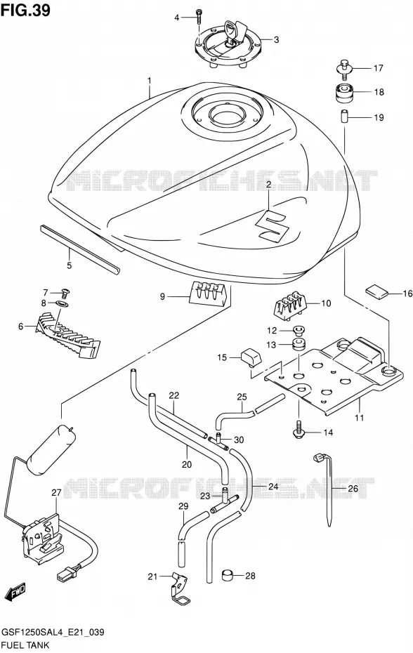 RESERVOIR D'ESSENCE Suzuki MOTO 1250 BANDIT 2015  GSF1250SA L4 (E21)