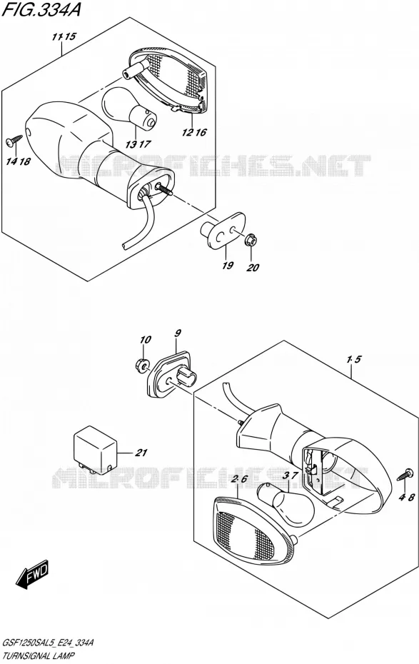 CLIGNOTANTS Suzuki MOTO 1250 BANDIT 2015  GSF1250SA L5 (E24)