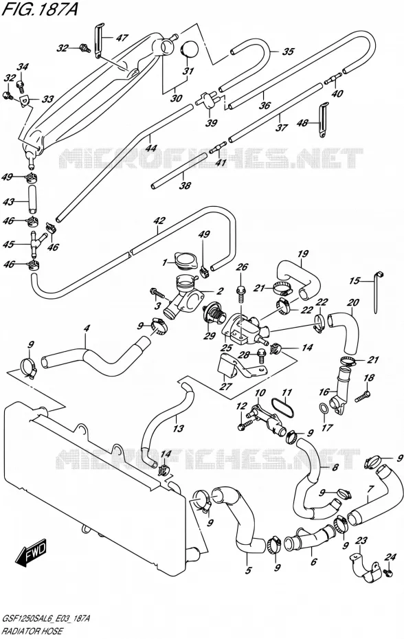 DURITE DE RADIATEUR Suzuki MOTO 1250 BANDIT 2016  GSF1250SA L6 (E03)