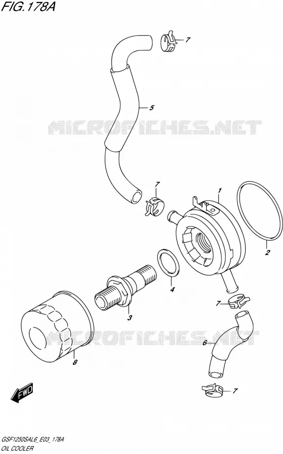 RADIATEUR D'HUILE Suzuki MOTO 1250 BANDIT 2016  GSF1250SA L6 (E03)