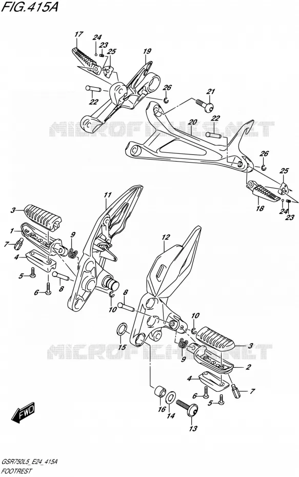 REPOSE PIED Suzuki MOTO 750 GSR 2015  GSR750 L5 (E24)
