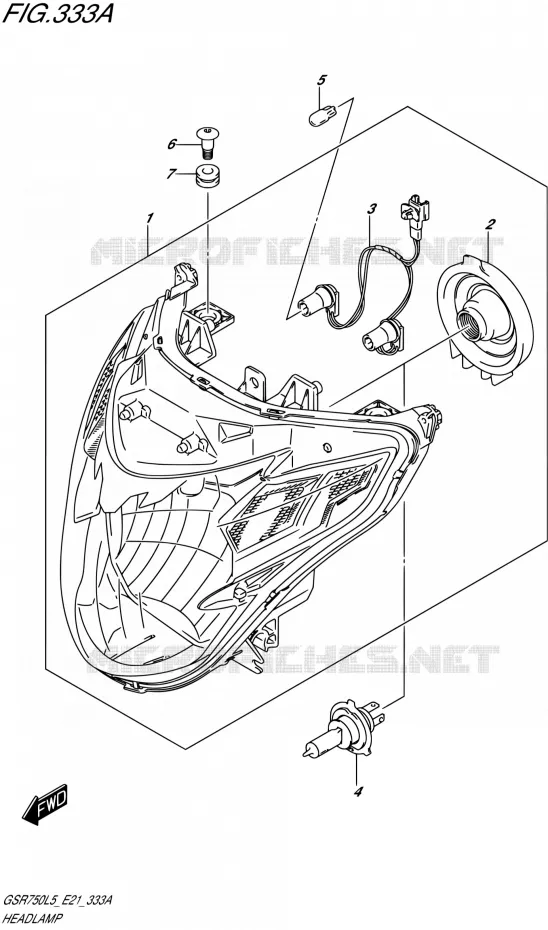 PHARE Suzuki MOTO 750 GSR 2015  GSR750A L5 (E21)