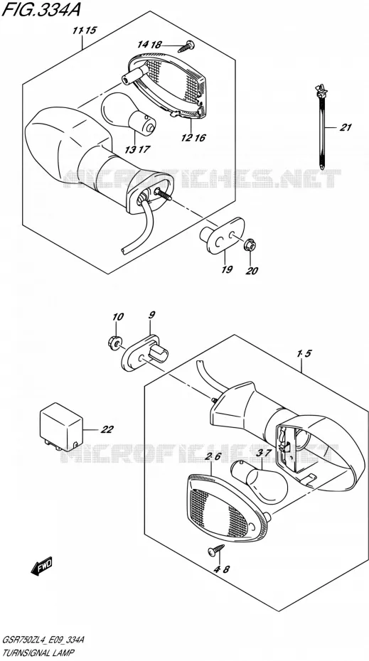 CLIGNOTANTS Suzuki MOTO 750 GSR 2014  GSR750Z L4 (E09)