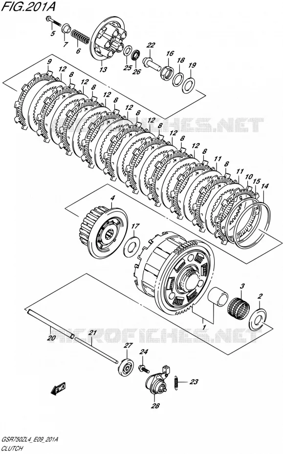EMBRAYAGE Suzuki MOTO 750 GSR 2014  GSR750Z L4 (E09)