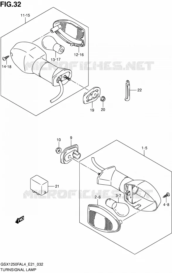 CLIGNOTANTS Suzuki MOTO 1250 GSX-F 2015  GSX1250FA L4 (E21)