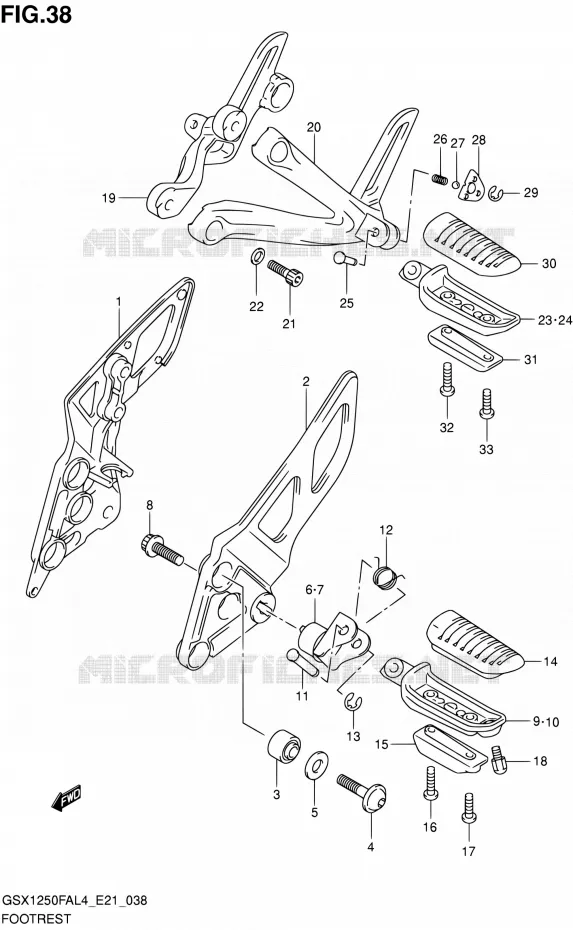 REPOSE PIED Suzuki MOTO 1250 GSX-F 2014  GSX1250FA L4 (E21)