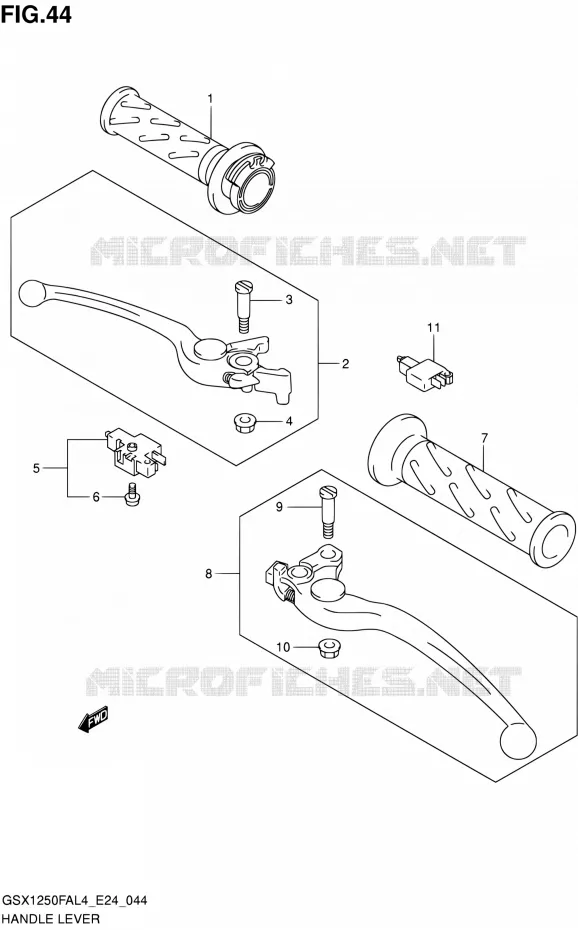 ENSEMBLE LEVIERS - POIGNEES Suzuki MOTO 1250 GSX-F 2014  GSX1250FA L4 (E24)