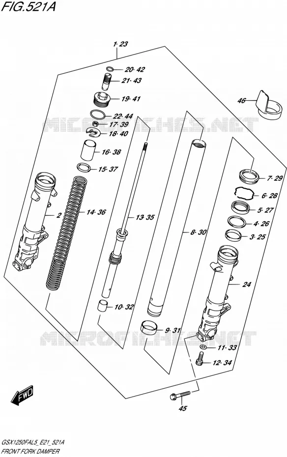 FOURCHE Suzuki MOTO 1250 GSX-F 2015  GSX1250FA L5 (E21)