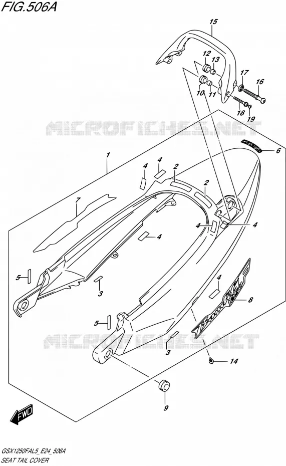 CARENAGES ARRIERE Suzuki MOTO 1250 GSX-F 2015  GSX1250FA L5 (E24)